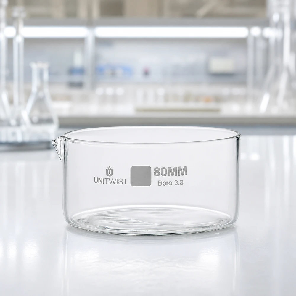 Kristallisierschale ø80mm Borosilikatglas UNiTWIST Kristallisierschale 80mm Borosilikatglas Boro 3.3 UNiTWIST für Labor und Gewerbe Pacadura