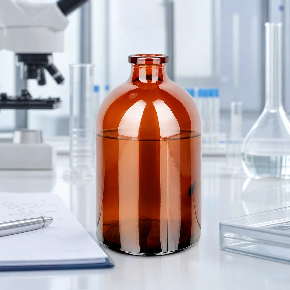 Injektionsflasche Braunglas 100ml Injektionsflasche Braunglas 100ml für pharmazeutischen und gewerblichen Einsatz im Labor