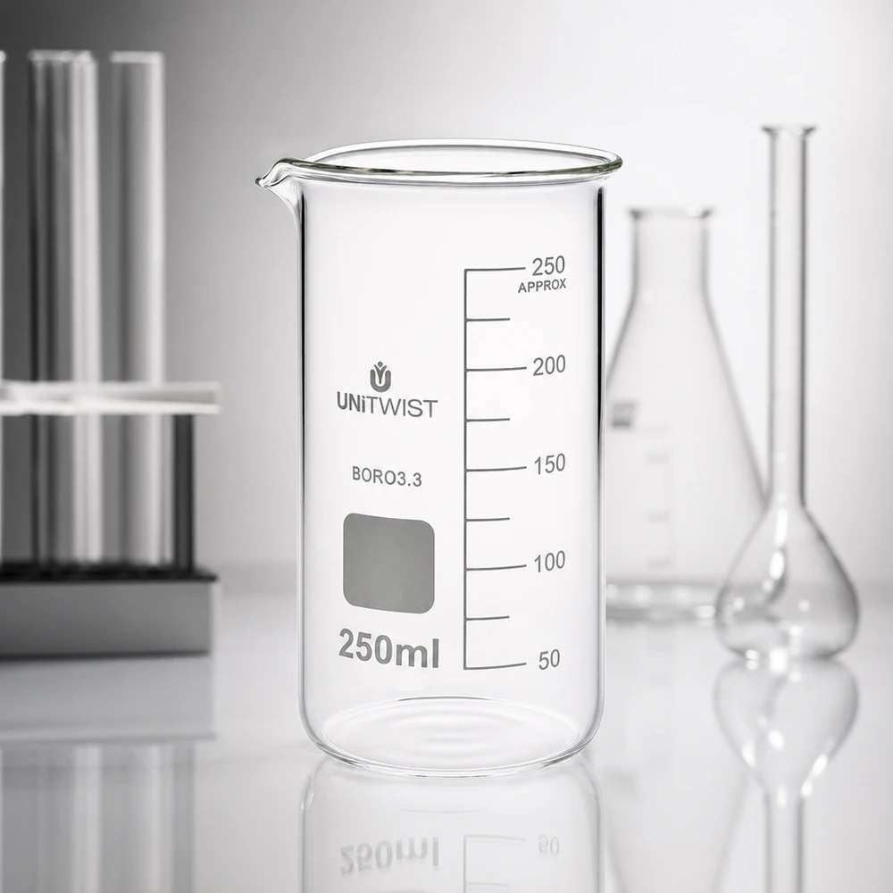 Becherglas 250ml Borosilikat hohe Form UNITWIST für professionellen Laboreinsatz im Fachhandel