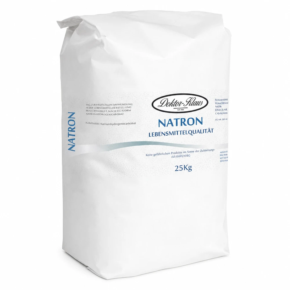 Natron Pulver (Natriumhydrogencarbonat) 25kg 25kg Natron Pulver Natriumhydrogencarbonat Großgebinde für Gewerbetreibende professionelle Lebensmittelqualität