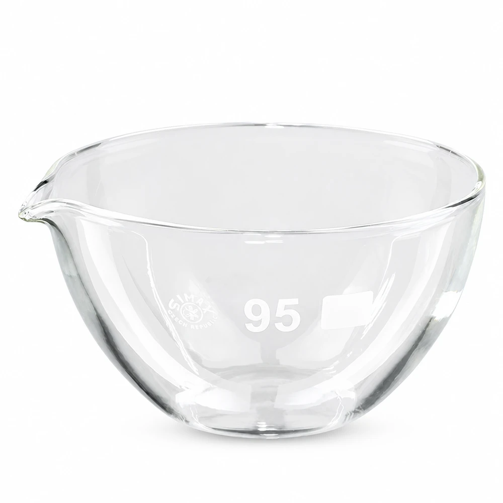 170ml Borosilikat Abdampfschale mit Ausguss ø95mm für professionellen Laboreinsatz bei Pacadura