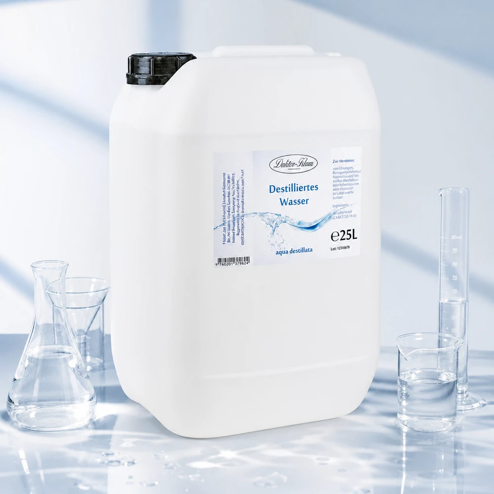 Destilliertes Wasser 25L Doktor-Klaus 25L Kanister destilliertes Wasser Doktor-Klaus für gewerbliche Anwendung Labor Industrie Pacadura