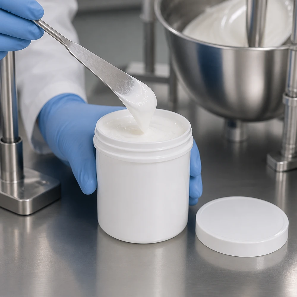 Salbenkruke 10g weiß PP mit Schraubdeckel für pharmazeutische und kosmetische Abfüllung