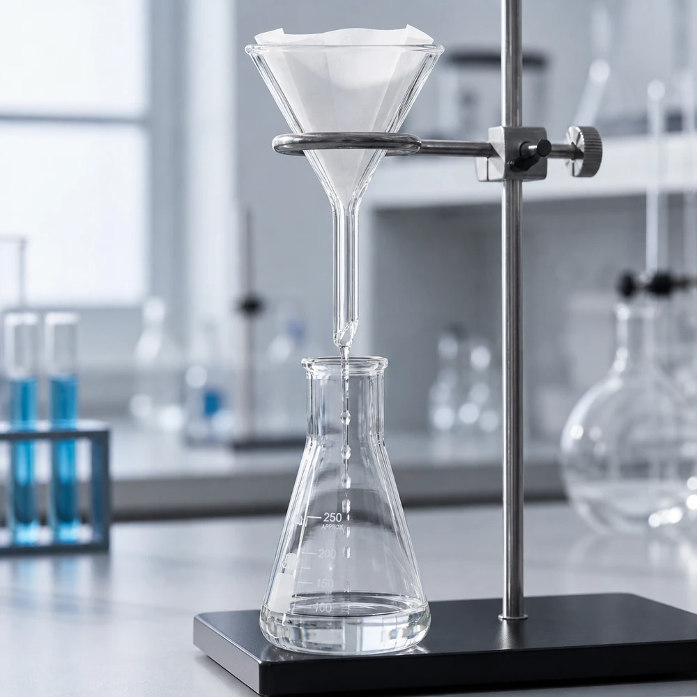 Trichter ø45mm Kalk-Soda, Winkel 60°, Kurzstil Labortrichter 45mm Kalk-Soda-Glas 60° Winkel Kurzstiel für professionelle Filtration und Umfüllung im Labor
