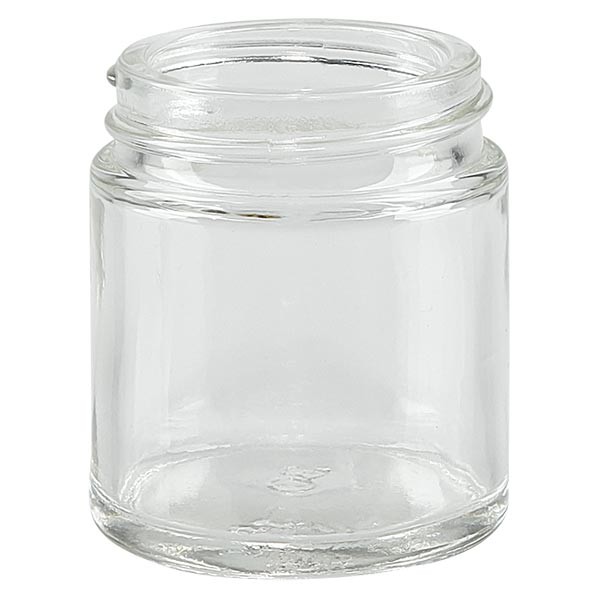 30ml Glastiegel. klar ohne Deckel, Gewinde 38mm/R3 ApoGlas