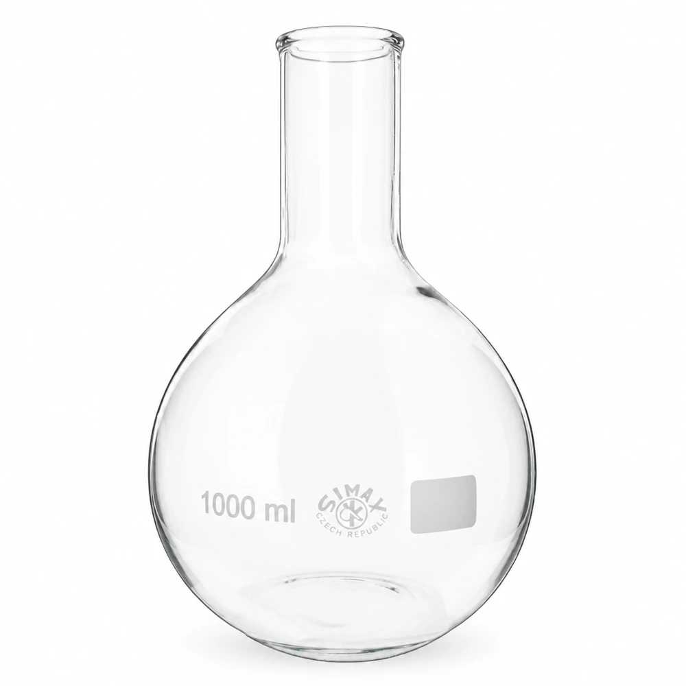 Stehkolben 1000ml Enghals Borosilikatglas für professionelle Laboranwendungen Rundkolben Destillation