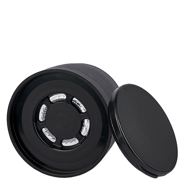 Salz-/Gewürzglas Deckel mit Vario Mühle schwarz Salz-/Gewürzglas Deckel mit Vario Mühle schwarz