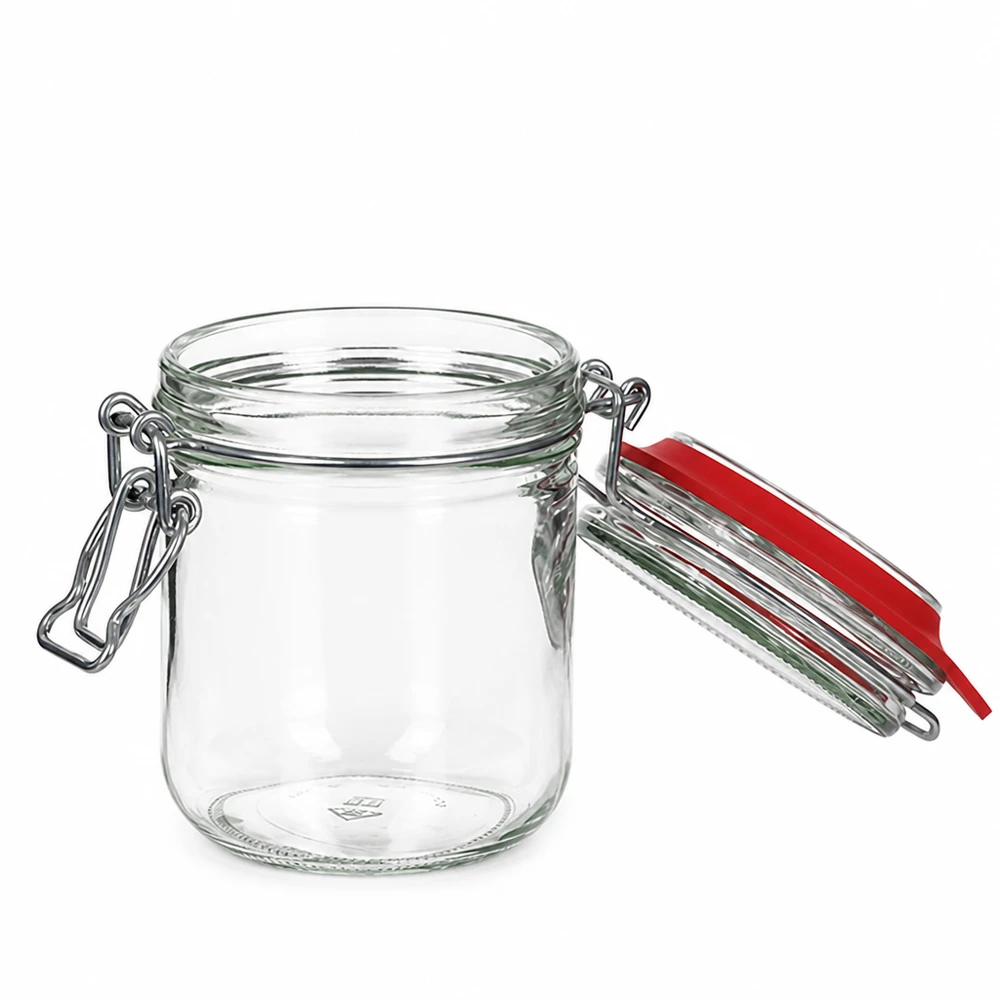 400ml Vorratsglas Typ G mit Bügelverschluss UN.. 400ml Vorratsglas mit Bügelverschluss für professionelle Lagerung - Glasdose mit rotem Dichtungsring für Gewerbebetriebe