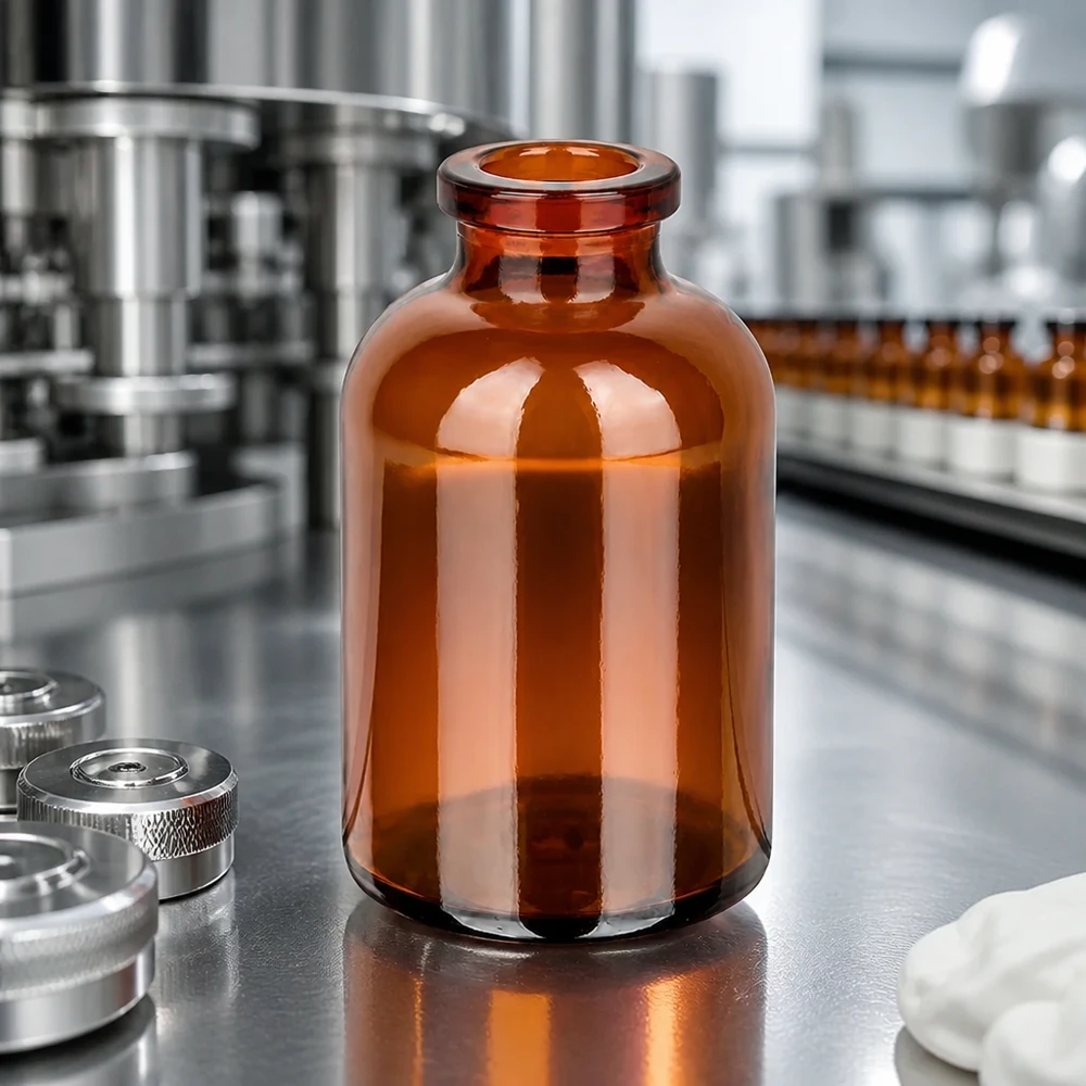 Injektionsflasche Braunglas 30ml Injektionsflasche Braunglas 30ml für pharmazeutischen Einsatz lichtgeschützt steril Typ II Borosilikatglas