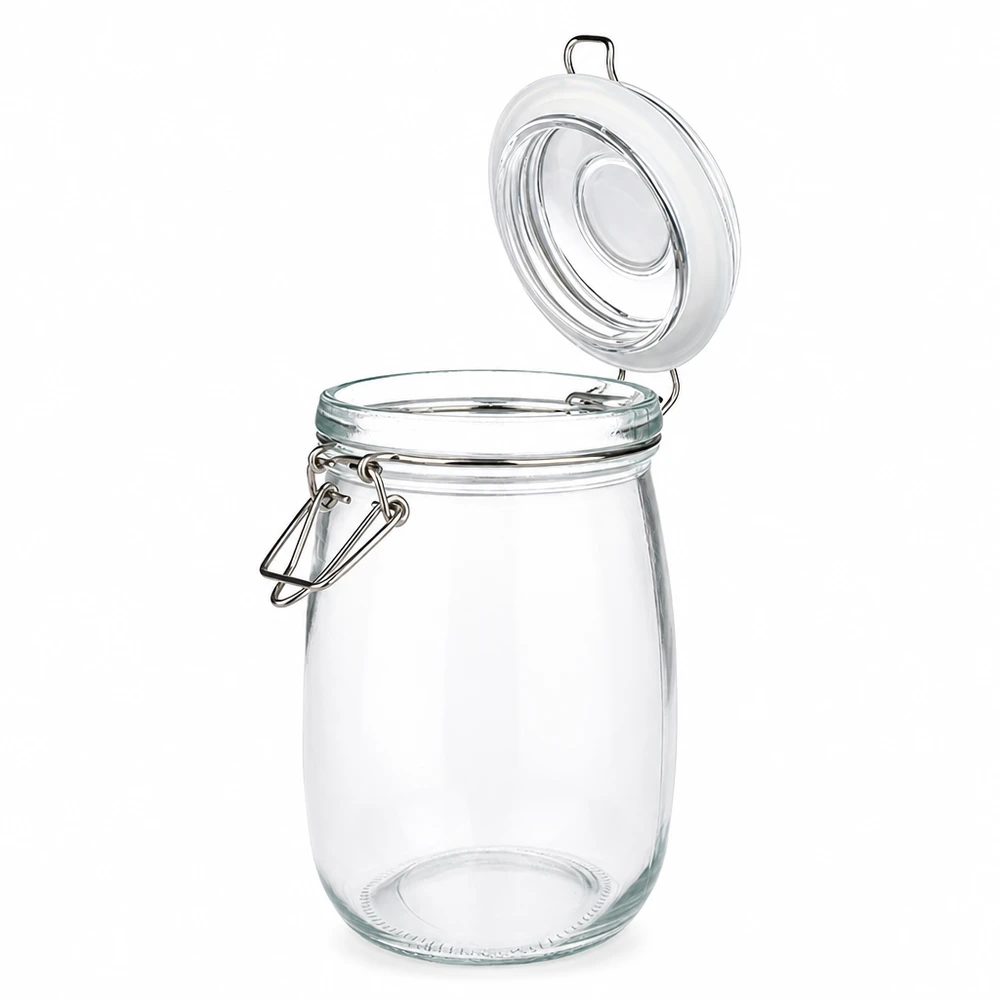 1000ml Vorratsglas mit Silikonring und Bügelverschluss UNiTWIST 1000ml Vorratsglas mit Bügelverschluss aus Glas für professionelle Lagerung im Fachhandel