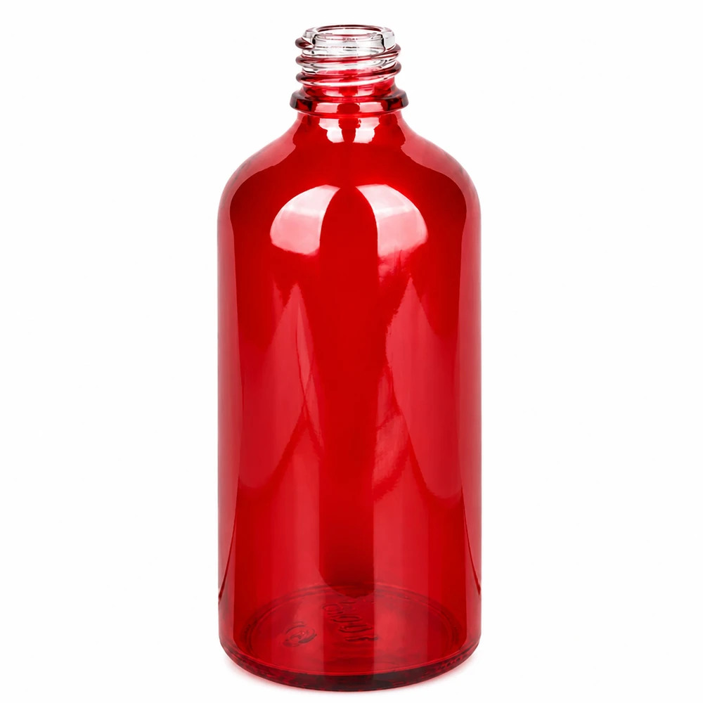 100ml Apothekenflasche RedLine UT18/100 UNiTWIST 100ml Apothekenflasche RedLine UT18/100 UNiTWIST rotes Glas für pharmazeutische Anwendungen Gewerbebedarf