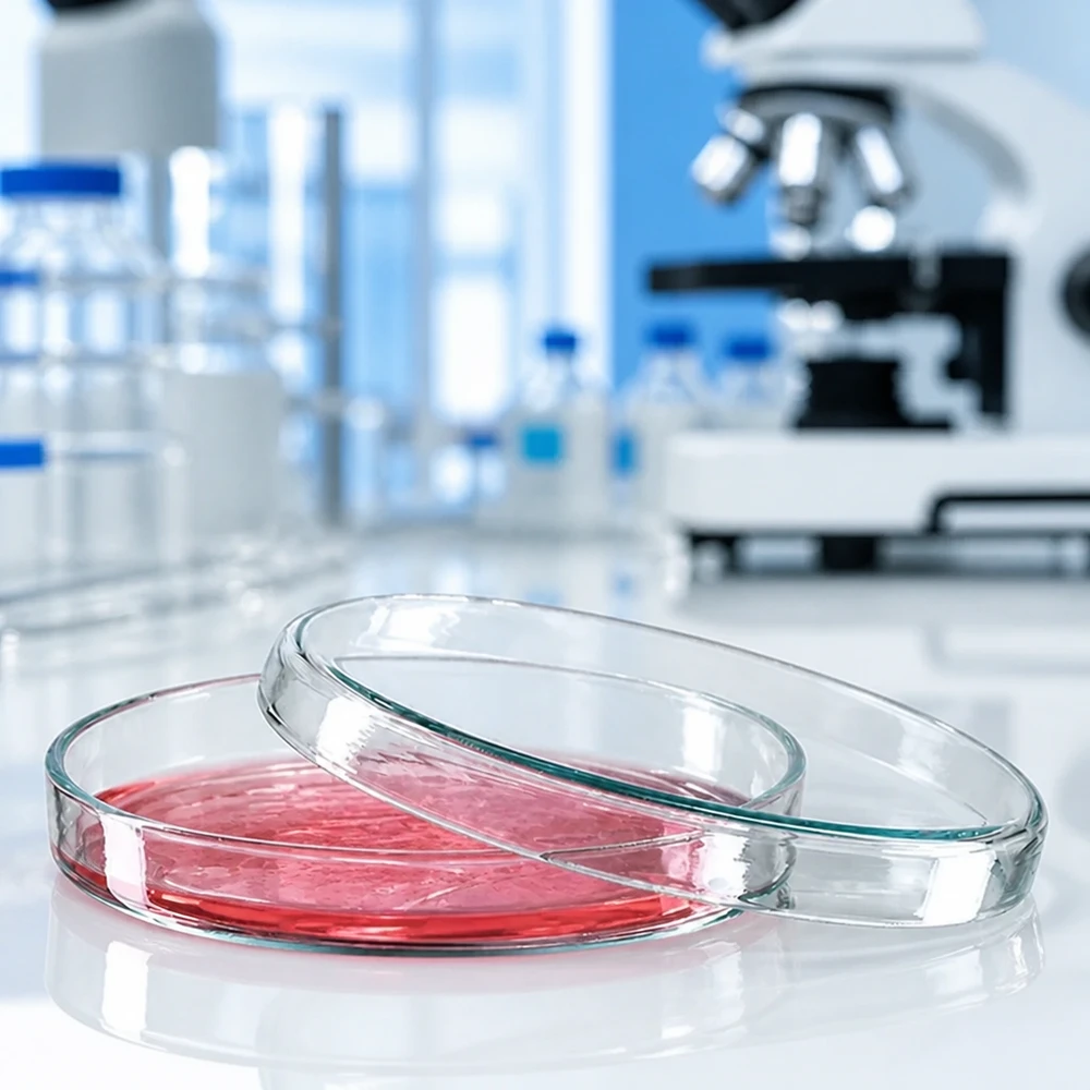 Petrischale 90x15mm Glas Petrischale 90x15mm aus Borosilikatglas für mikrobiologische Laboranwendungen im professionellen Einsatz