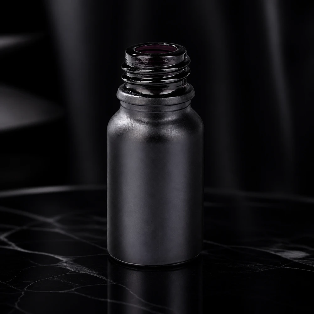 10ml Apothekerflasche BlackLine UT18/10 UNiTWIST schwarz matt für professionellen pharmazeutischen Einsatz