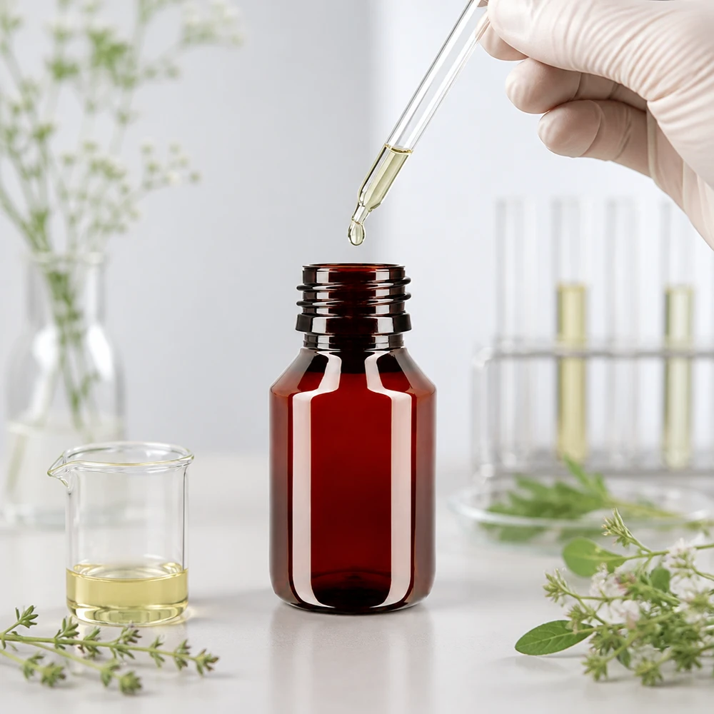 PET Flasche 50ml PP28 ohne Verschluss PET Flasche 50ml PP28 braun ohne Verschluss für professionellen Laboreinsatz bei Pacadura