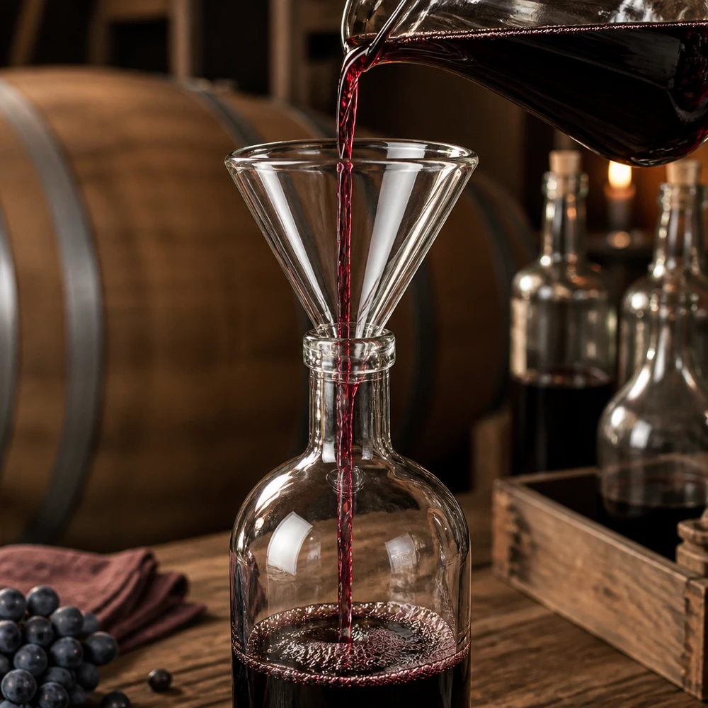 Trichter ø30mm Kalk-Soda, Winkel 60°, Kurzstil Glastrichter 30mm Kalk-Soda 60° Winkel Kurzstiel für professionelle Dekantierung Wein Spirituosen Pacadura