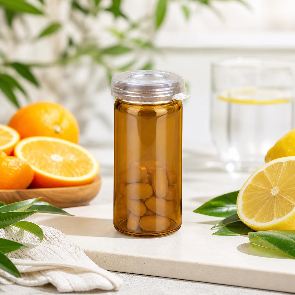 Rollrandglas 5ml klar mit Schnappdeckel für Tabletten pharmazeutische Verpackung Fachhandel Pacadura