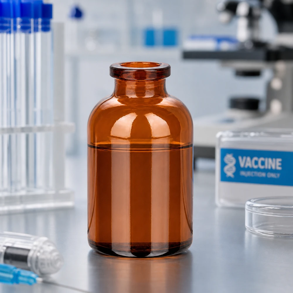 Injektionsflasche Braunglas 30ml für pharmazeutische Anwendungen im Labor lichtgeschützt steril