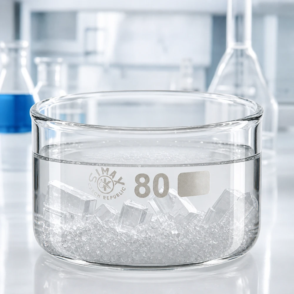 Kristallisierschale 150ml aus Borosilikatglas ø80mm ohne Ausguss für Labor und Gewerbe Simax