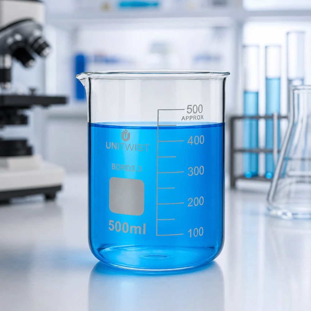 Becherglas 500ml Borosilikat, niedrige Form UNiTWIST Becherglas 500ml Borosilikat niedrige Form UNiTWIST für professionellen Laboreinsatz im Fachhandel