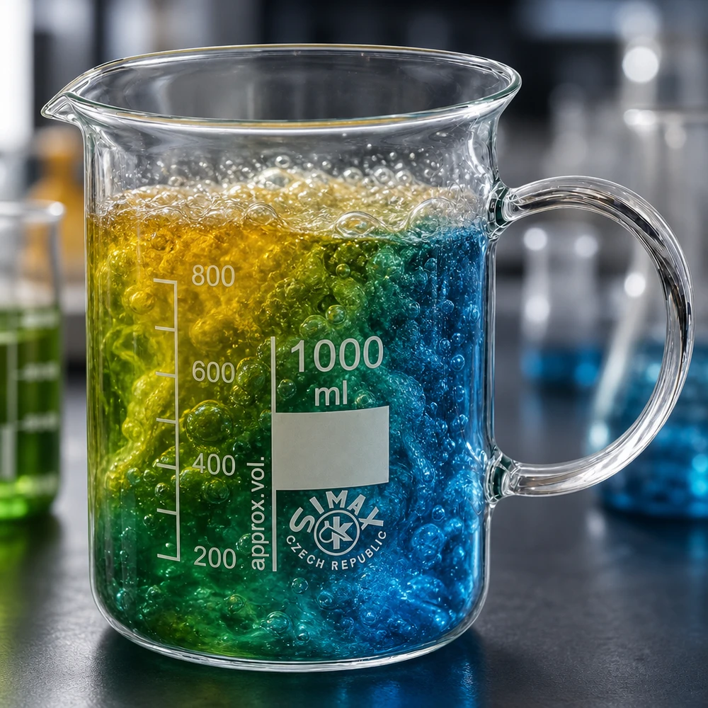 Becherglas 1000ml Borosilikatglas mit Henkel für Labor und Gewerbe von Simax