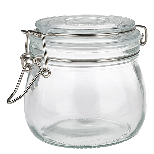 500ml Vorratsglas mit Bügelverschluss aus Glas für professionelle Lagerung und Aufbewahrung im Fachhandel