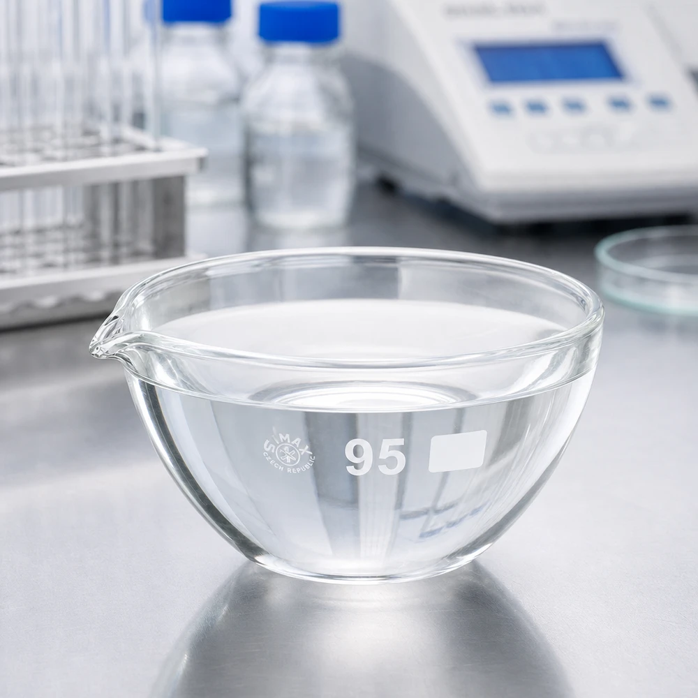 170ml Abdampfschale Borosilikat mit Ausguss ø95mm für professionelle Laboranwendungen bei Pacadura.de