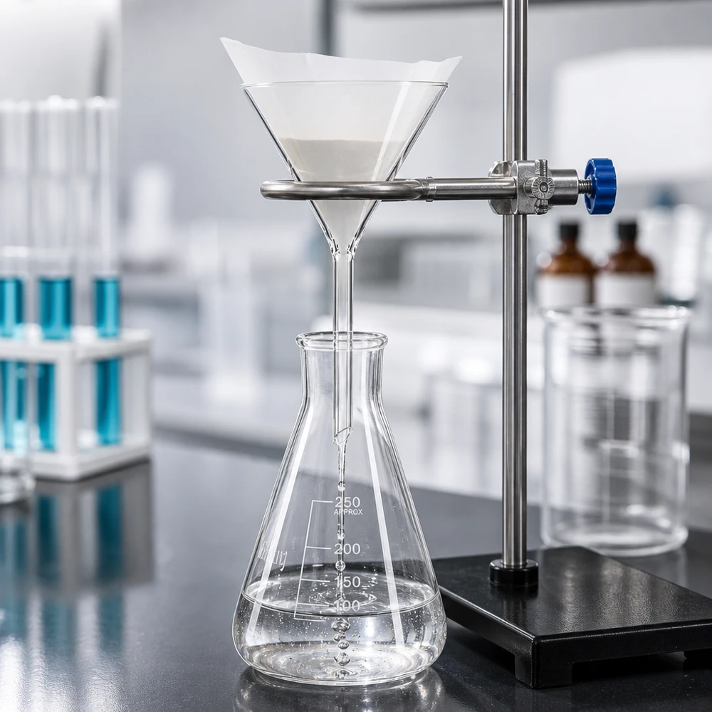 Trichter ø80mm Kalk-Soda, Winkel 60°, Kurzstil Labortrichter 80mm Kalk-Soda-Glas 60° Winkel Kurzstiel für professionelle Filtration und Analyse im Labor
