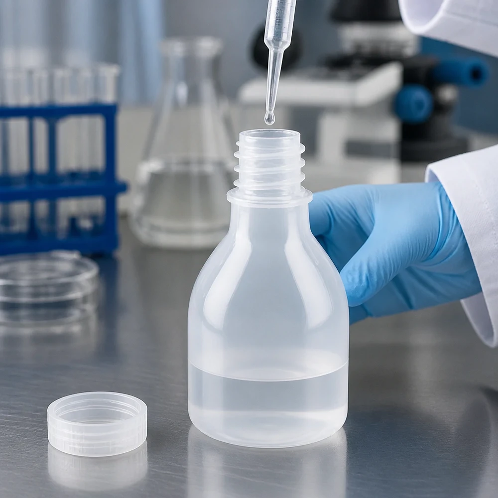20ml Kunststoff-Laborflasche Enghals ohne Verschluss für professionellen Laboreinsatz bei Pacadura