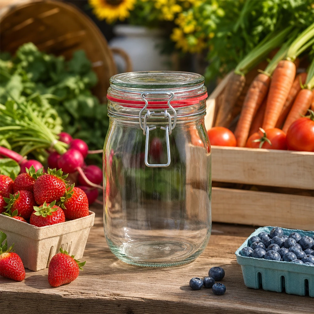 1140ml Vorratsglas Typ G mit Bügelverschluss UN.. 1140ml Vorratsglas mit Bügelverschluss für professionelle Lebensmittelaufbewahrung im Fachhandel bei Pacadura