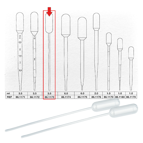 3.5ml Transferpipette (155x12.5mm) oh. Graduierung 3.5ml Transferpipette (155x12.5mm) oh. Graduierung
