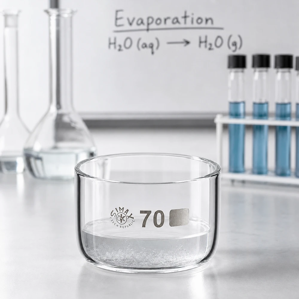 100ml Kristallisierschale ohne Ausguss Borosilikat ø70mm Kristallisierschale 100ml ohne Ausguss Borosilikatglas ø70mm Simax für Labor und Gewerbe