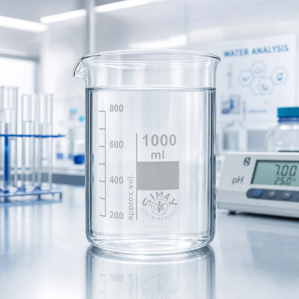 Becherglas 1000ml aus Borosilikatglas niedrige Form für professionelle Laboranwendungen und Gewerbe bei Pacadura