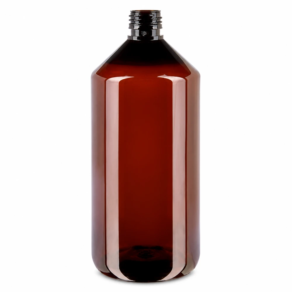 PET Flasche 1000ml PP28 ohne Verschluss PET Flasche 1000ml amber PP28 Gewinde ohne Verschluss für gewerbliche Abfüllung Pacadura