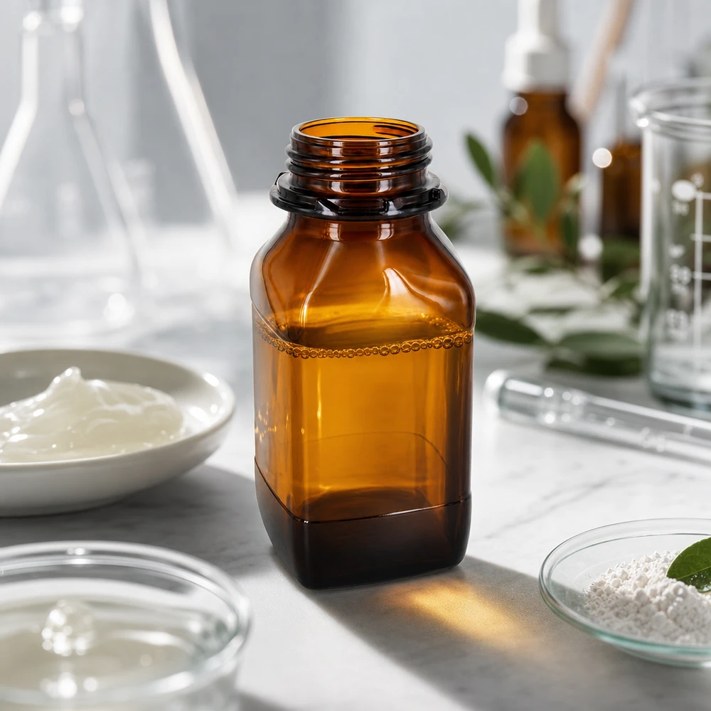 Chemikalienflasche 500ml Braunglas DIN 54 - Betriebsausstattung 500ml Braunglas-Chemikalienflasche für professionelle Laboranwendungen und Gewerbebetriebe bei Pacadura