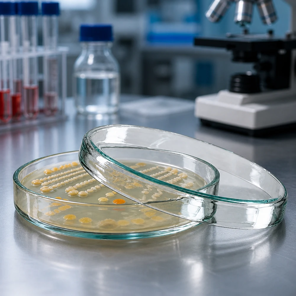 Petrischale 80x15mm aus Borosilikatglas für mikrobiologische Kulturen im professionellen Laboreinsatz