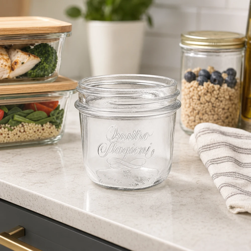 200ml Sturzglas "Quattro Stagioni" QS86mm 200ml Quattro Stagioni Einmachglas aus Glas für professionelle Lebensmittelaufbewahrung im Gewerbe bei Pacadura