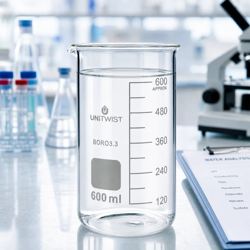 Becherglas 600ml Borosilikat, hohe Form UNiTWIST Becherglas 600ml Borosilikat hohe Form UNITWIST für Labor und Gewerbe graduiert hitzebeständig