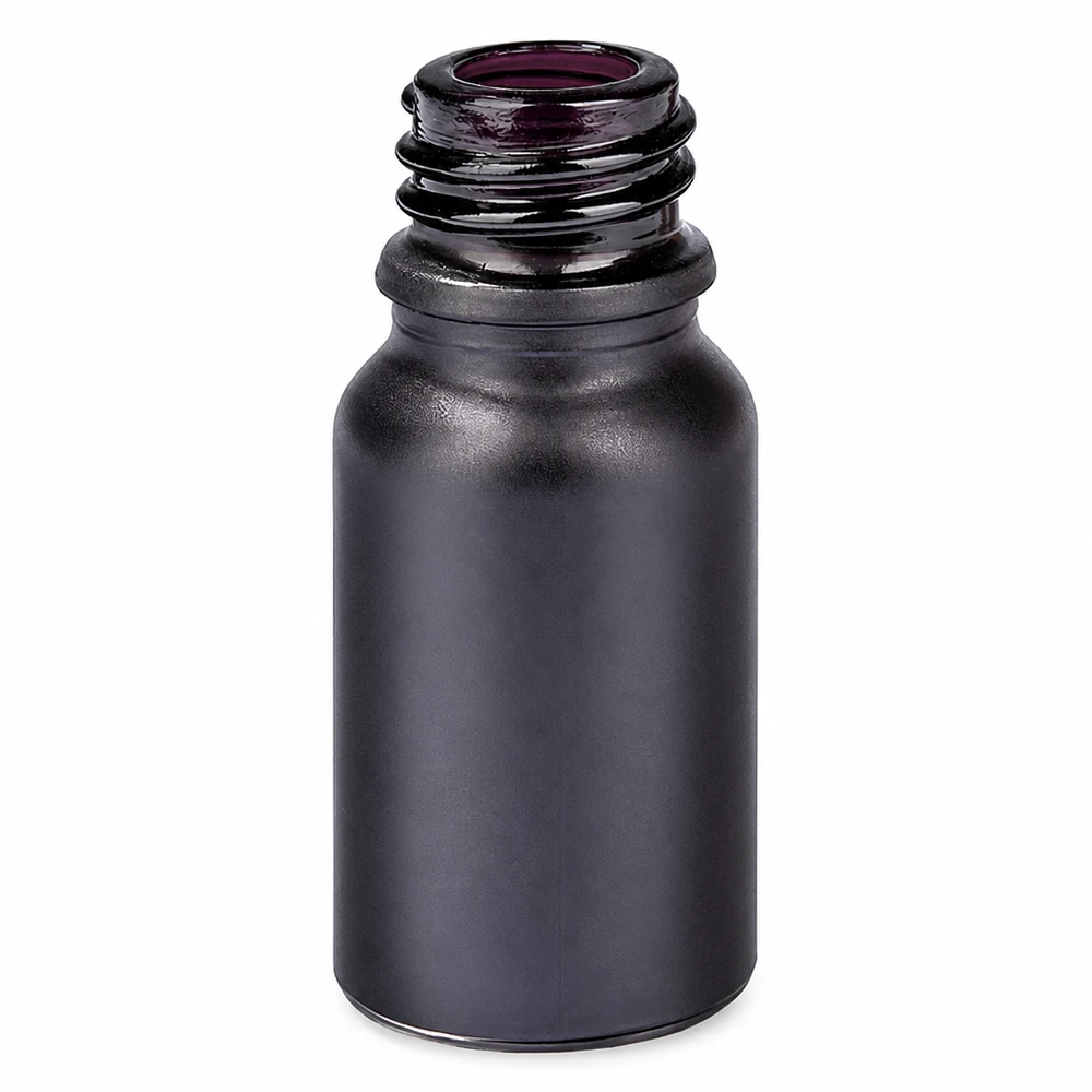 10ml Apothekerflasche schwarz matt Violettglas UT18/10 UNiTWIST Gewinde für professionelle Anwendung
