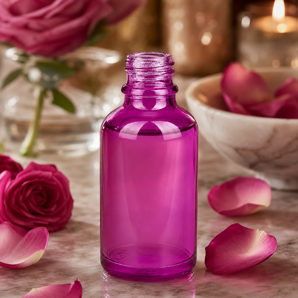 50ml Apothekenflasche PurpleLine UT18/50 UNiTWIST 50ml Apothekerflasche violett Glas UT18/50 UNiTWIST Gewinde für professionelle Kosmetik und Pharmazie
