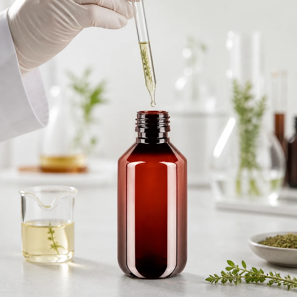 PET Flasche 200ml PP28 braun ohne Verschluss für professionelle Abfüllung im Labor
