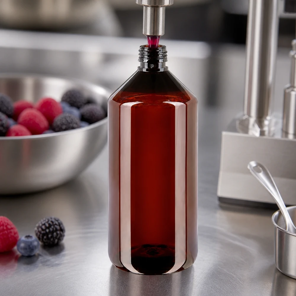 PET Flasche 1000ml PP28 braun transparent ohne Verschluss für professionellen Einsatz in Gastronomie