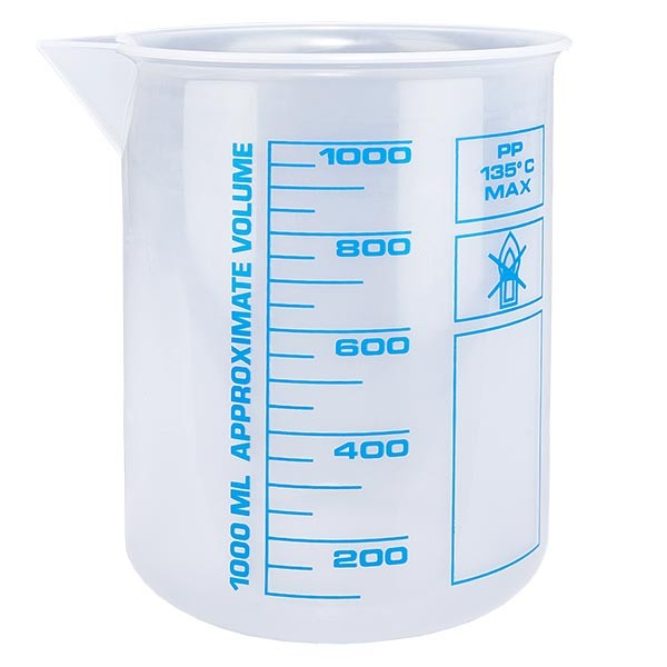 1000ml Messbecher (Griffinbecher) PP, antistatisch 1000ml Messbecher (Griffinbecher) PP, antistatisch