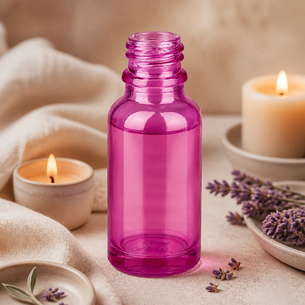 20ml Apothekenflasche PurpleLine UT18/20 UNiTWIST 20ml Apothekerflasche violett Glas UT18/20 UNiTWIST Gewinde für professionelle Kosmetik und Aromatherapie
