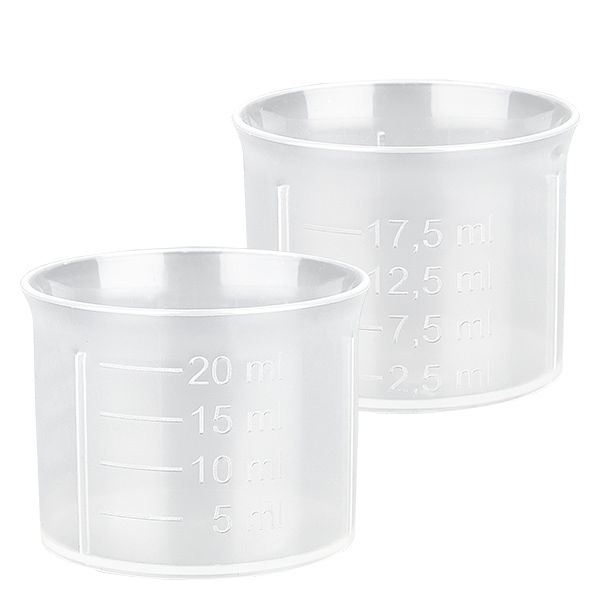 20ml Dosierbecher transparent mit Skala ApoGlas 20ml Dosierbecher transparent mit Skala ApoGlas