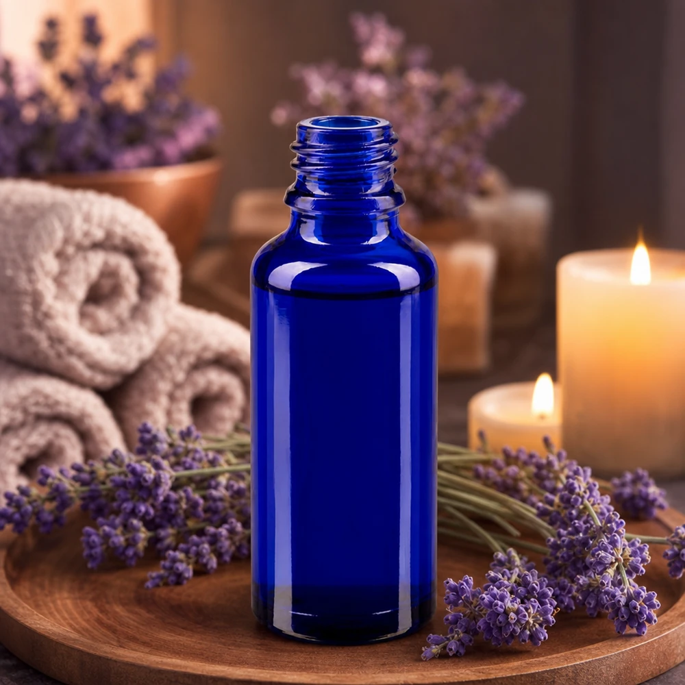 30ml blaue Apothekerflasche ApoGlas aus UV-Schutzglas für Ätherische Öle und pharmazeutische Anwendungen