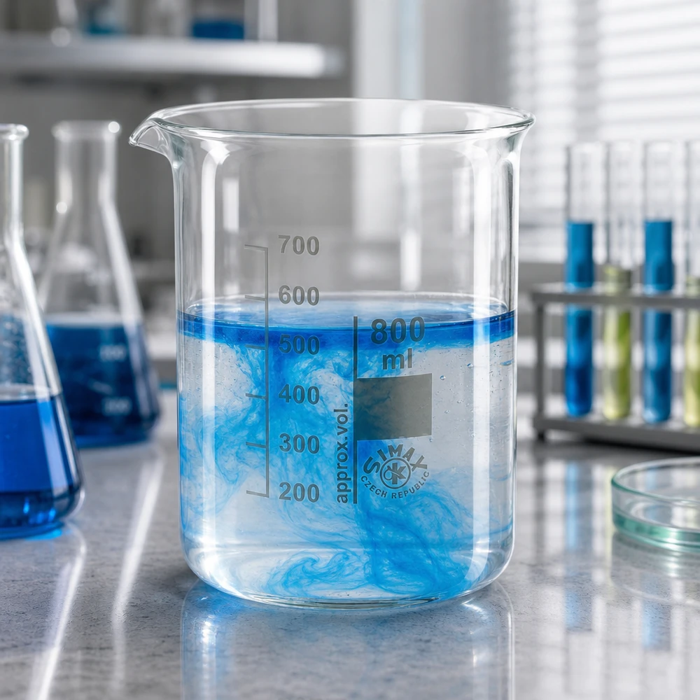 Becherglas 800ml Borosilikatglas, niedrige Form Becherglas 800ml Borosilikatglas niedrige Form für professionelle Laboranwendungen mit Graduierung und Ausgießer