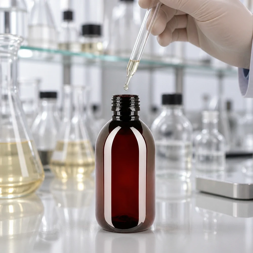 PET Flasche 250ml PP28 braun ohne Verschluss für professionellen Laboreinsatz im Fachhandel