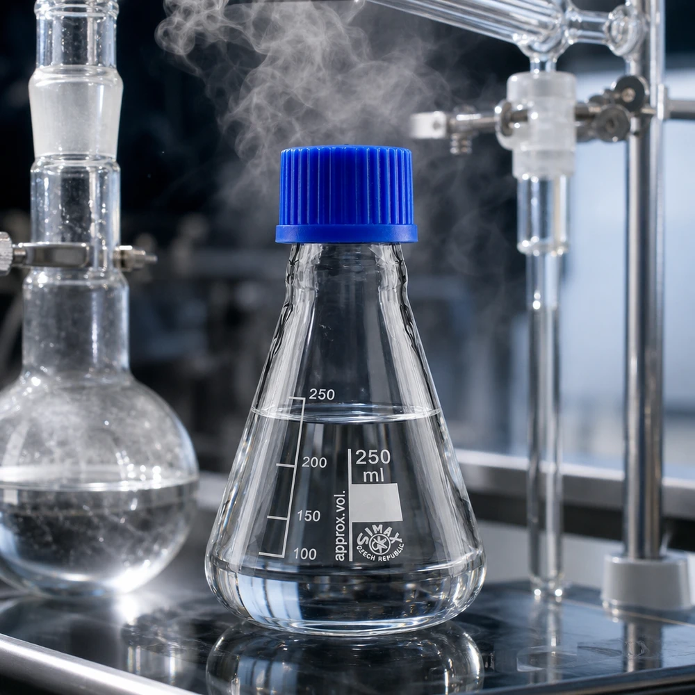Erlenmeyerkolben 250ml mit Schraubkappe Erlenmeyerkolben 250ml Borosilikatglas mit blauer Schraubkappe für Labortechnik und chemische Analyse