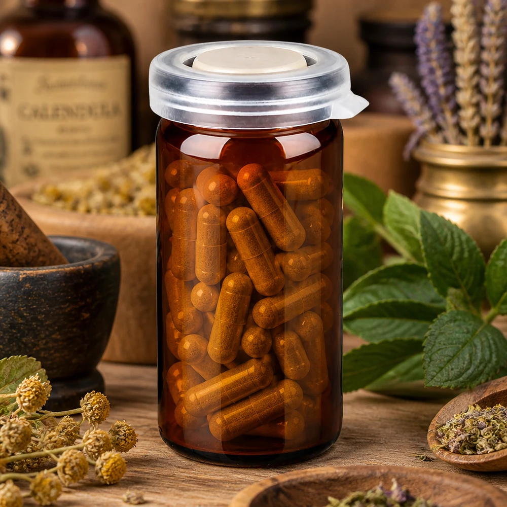 Tabletten/Rollrandglas 10ml braun mit Schnappdeckel Rollrandglas 10ml braun mit Schnappdeckel für Kapseln und Tabletten aus Glas für gewerblichen Einsatz