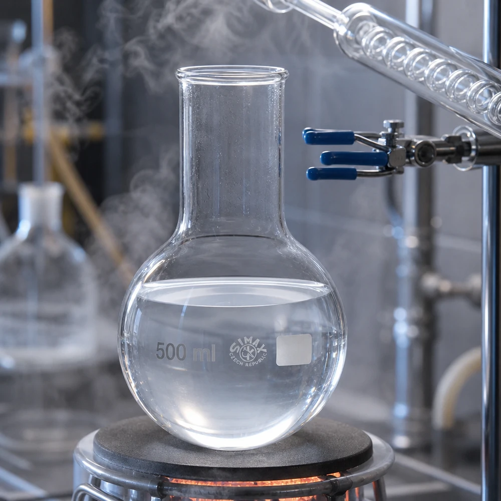Rundkolben 500ml Weithals Rundkolben 500ml Weithals aus Borosilikatglas für professionelle Laboranwendungen und chemische Synthese